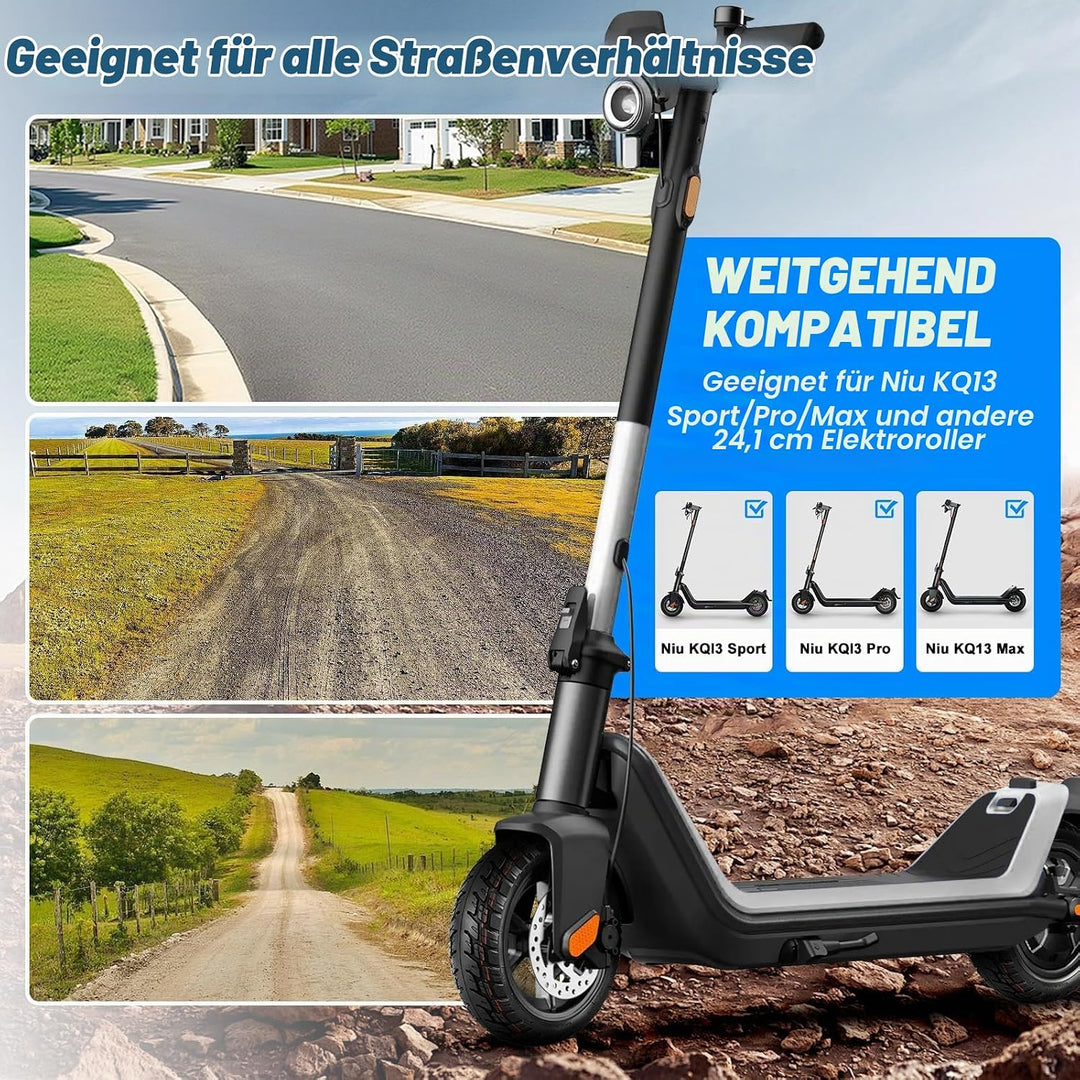 SYACHI 9,5 x 2,50 Reifen Kit für Niu KQI3 Max/Pro/Sport, Elektroroller Ersatzreifen Zubehör Vorne un