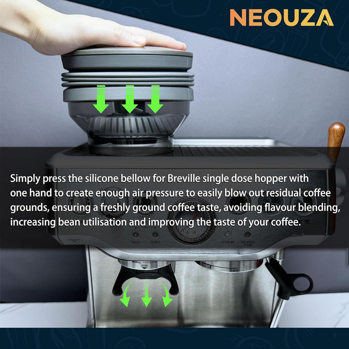 NEOUZA Espresso Silikon Einzeldosis Trichter kompatibel für Breville Sage Barista Express, Blasebalg