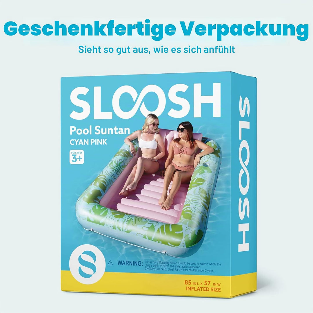 SLOOSH Aufblasbare Tanning Pool, 70" x 46"/ 85" x 57" Grosse aufblasbarer Luftmatratze für Erwachsen