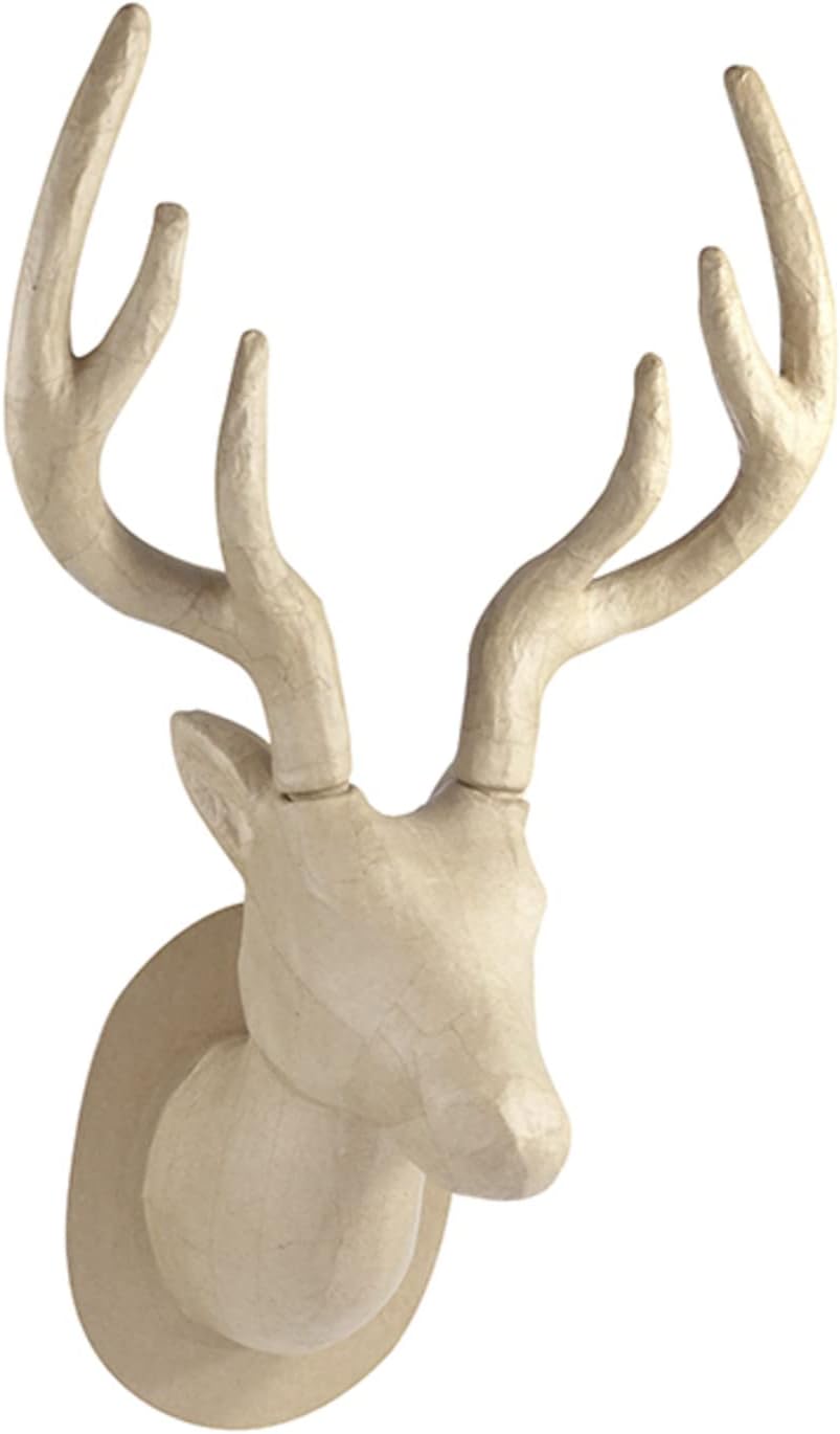 Décopatch NO032C Trophäe Hirsch (aus Pappmaché zum Verzieren und Personalisieren, 63 cm, ideal für I