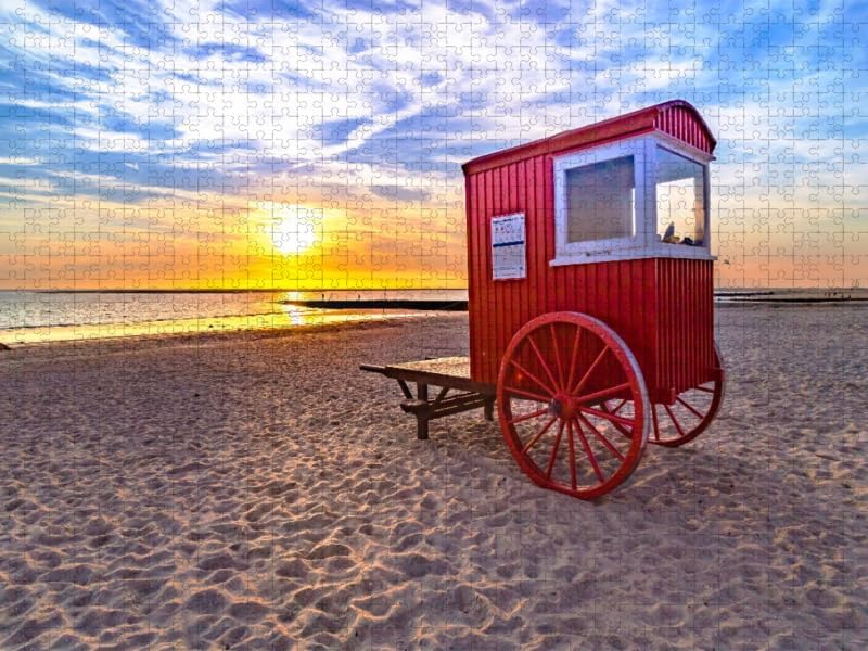 CALVENDO Puzzle Badewagen im Sonnenuntergang 1000 Teile Lege-Grösse 64 x 48 cm Foto-Puzzle Bild von