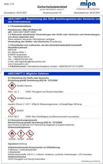 MIPA 2K-Primer AZ dunkelgrau 1 Liter