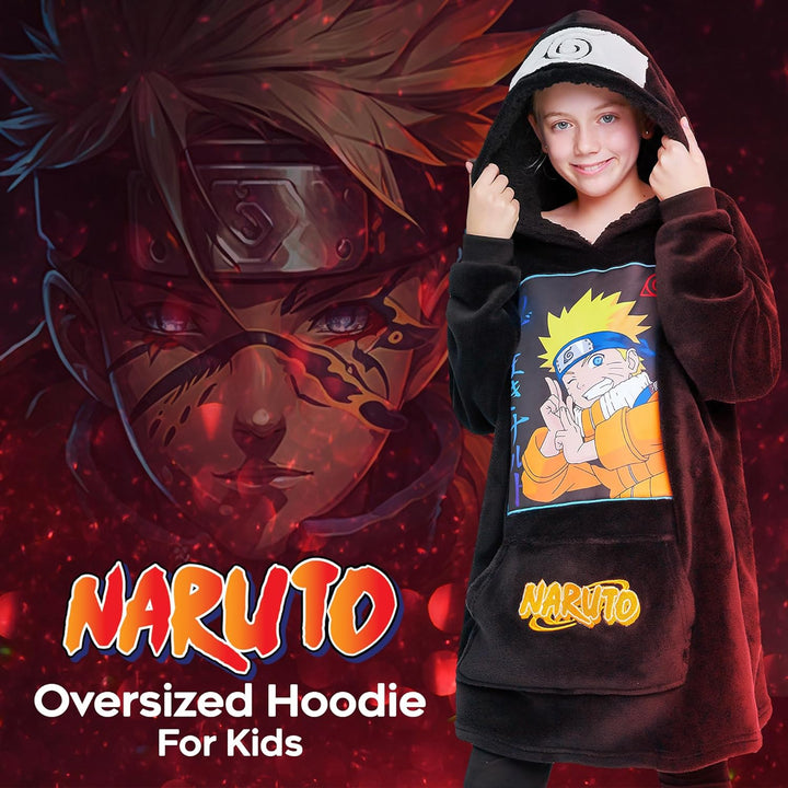Naruto Übergrosse Decke Hoodie Kinder Anime Kapuzenpullover Jungen und Mädchen Teenager