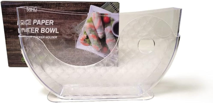 BANU Reispapier-Wasserschale mit Seitentaschen-Halter für Reispapierverpackungen für Frühlingsrollen