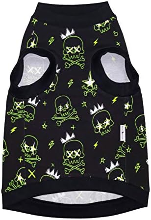 Kotomoda haarlose Katze Baumwolle Stretch T-Shirt Sculls Glow in The Dark fьr Sphynx Katzen (M) mitt