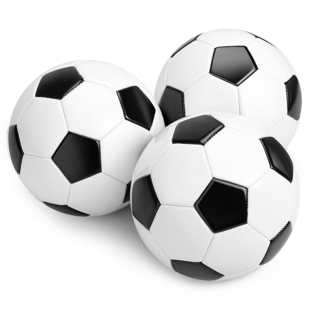 U&amp;C Planet 3 Packung Training Fussball Grösse 5 Soccer Bälle Premium PVC Lederball für Training &amp; Sp