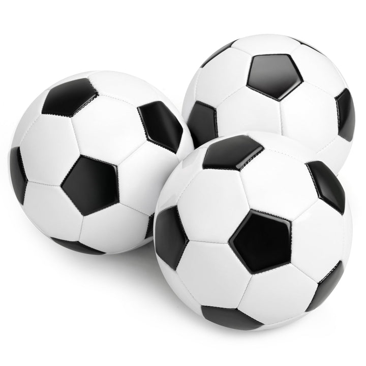 U&amp;C Planet 3 Packung Training Fussball Grösse 5 Soccer Bälle Premium PVC Lederball für Training &amp; Sp