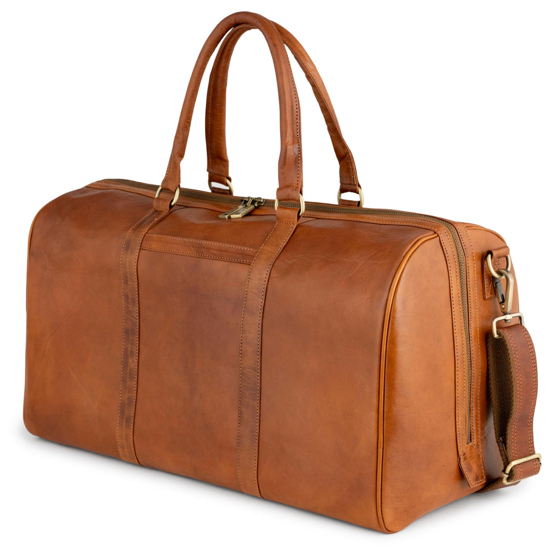 Berliner Bags Vintage Weekender Boston aus Leder, Reisetasche für Damen und Herren - Braun