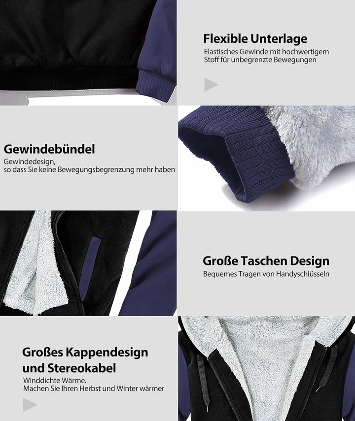 igeekwell Winterjacke Herren Hoodie Zipper Kapuzenpullover Kapuzenjacke Sweatjacke für Männer, Komfo