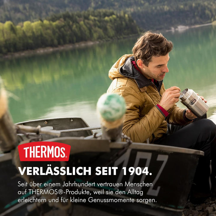 Thermos STAINLESS KING FOOD JAR 0,71l, black, Thermosbehälter aus Edelstahl, 14h heiss / 24h kalt, a