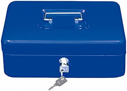 Wedo 145303H Geldkassette (aus pulverbeschichtetem Stahl, versenkbarer Griff, Geldnoten- und Belegek