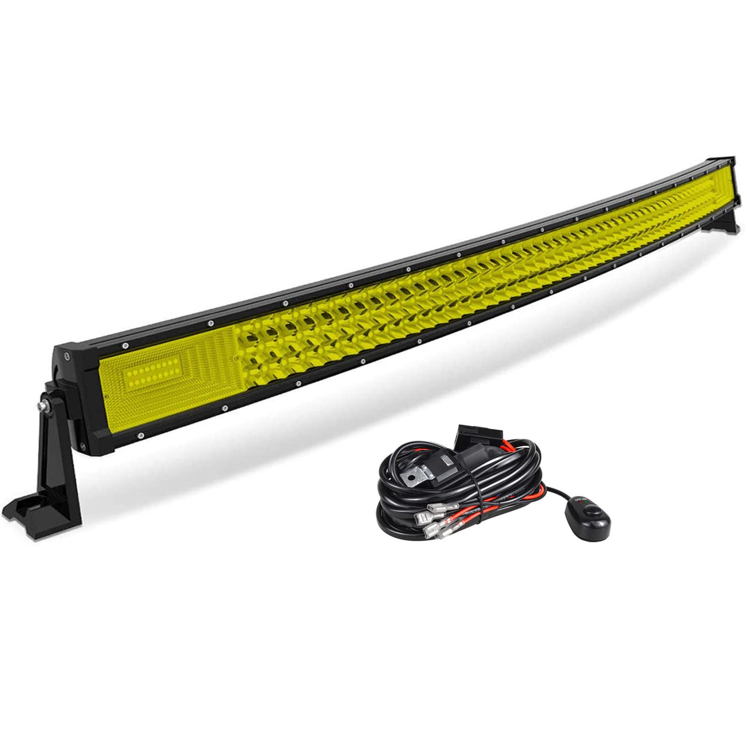 AUXTINGS 106cm 540w gekrümmt dreireihige gelbe led Light bar flutpunkt Fahrlicht Off strassenbeleuch