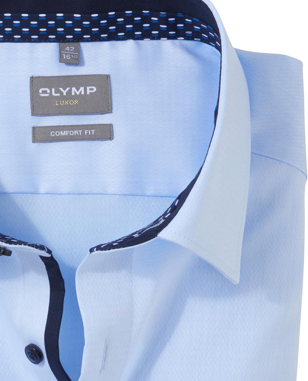 OLYMP Herren Businesshemd Langarm Luxor,Einfarbig,Comfort fit,New Kent 40 Bleu 11, 40 Bleu 11