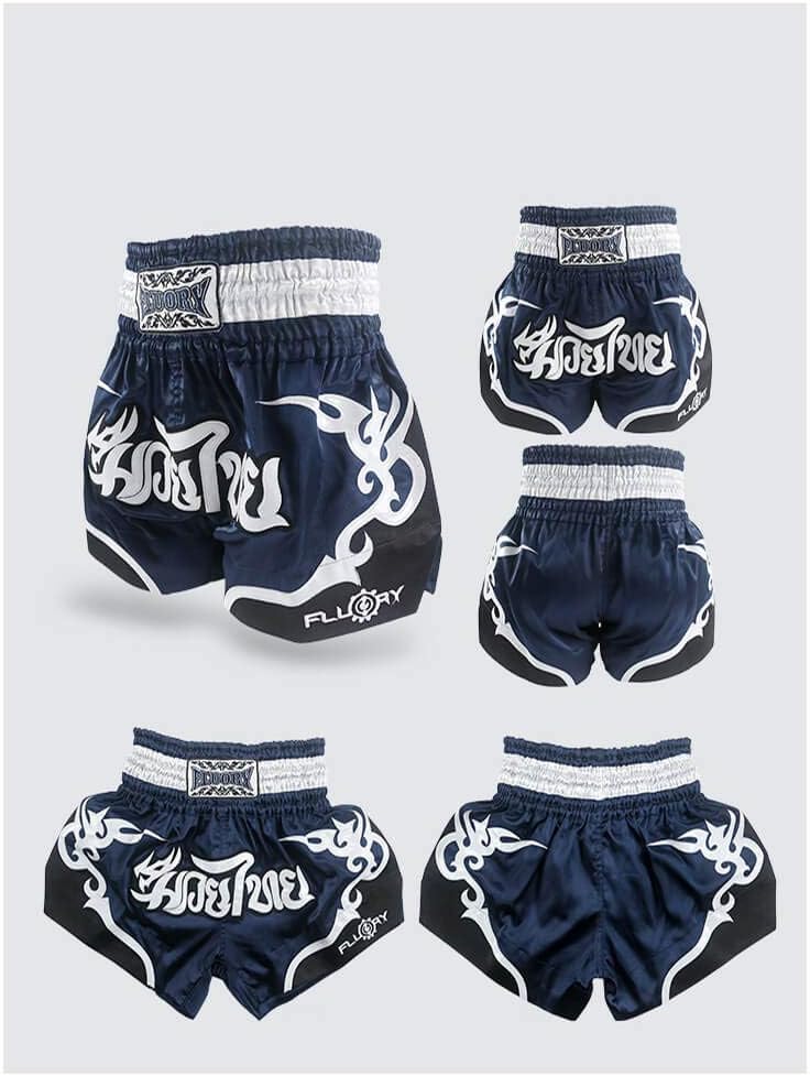 FLUORY Muay Thai Fight Shorts, MMA Shorts Bekleidung Training Käfig Kampf Grappling Martial Arts Kic