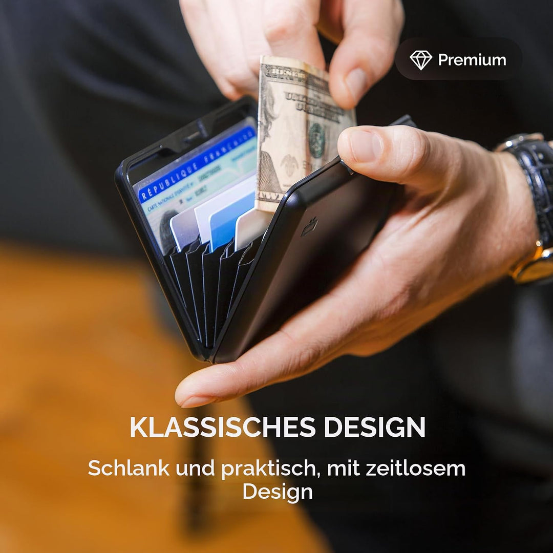 ÖGON Smart Wallets - Aluminium Geldbörse Big Stockholm - RFID Blockierung Kartenetui - Bis zu 10 Kar