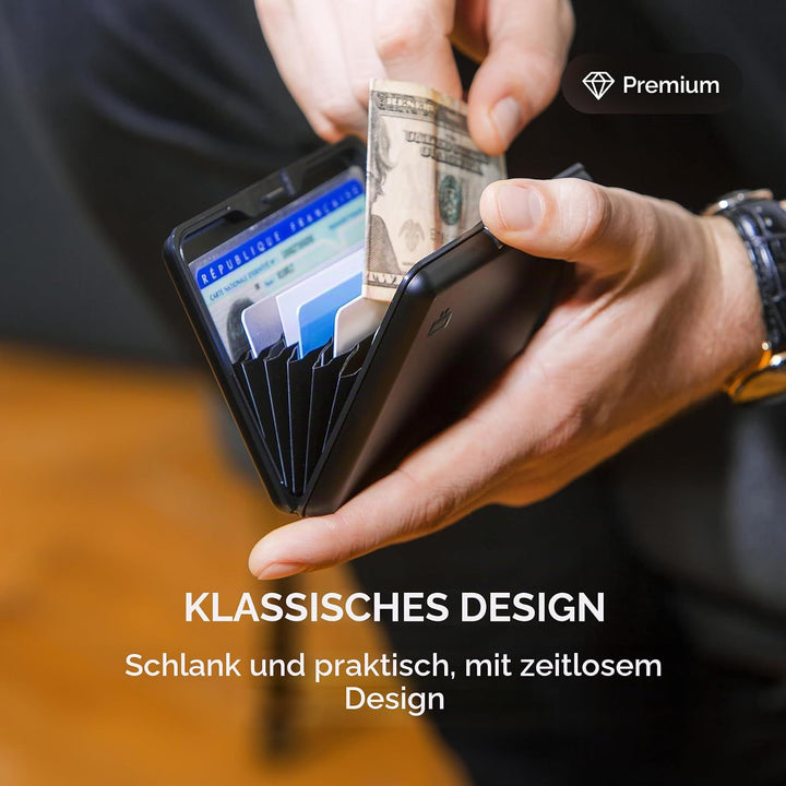 ÖGON Smart Wallets - Aluminium Geldbörse Big Stockholm - RFID Blockierung Kartenetui - Bis zu 10 Kar
