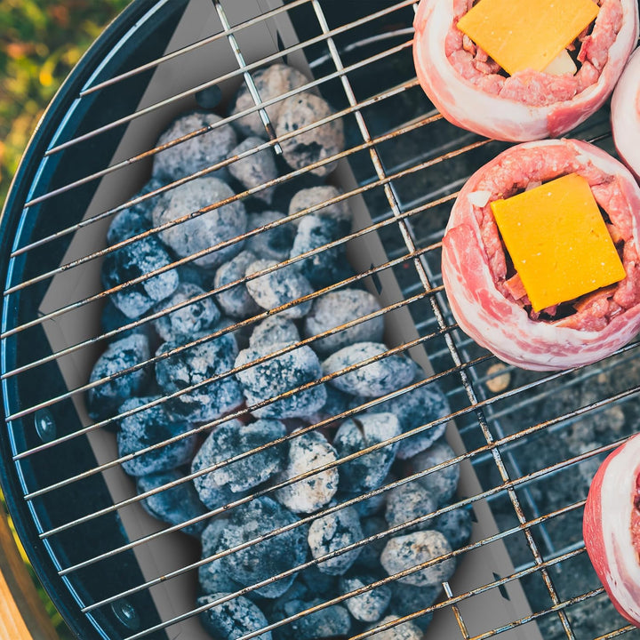 Relaxdays Kohlekorb Kugelgrill, 2er Set, HxBxT: 7,5x38x12 cm, direktes & indirektes Grillen, Stahl,