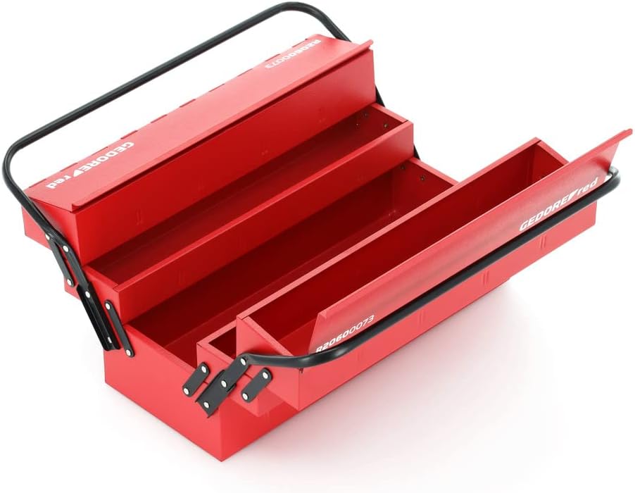 GEDORE red Werkzeugkasten, 5 Fächer, gross, leer, Masse (LxBxH): 260x535x210 mm, rot, Stahlblech, So