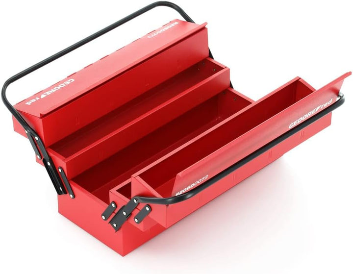 GEDORE red Werkzeugkasten, 5 Fächer, gross, leer, Masse (LxBxH): 260x535x210 mm, rot, Stahlblech, So