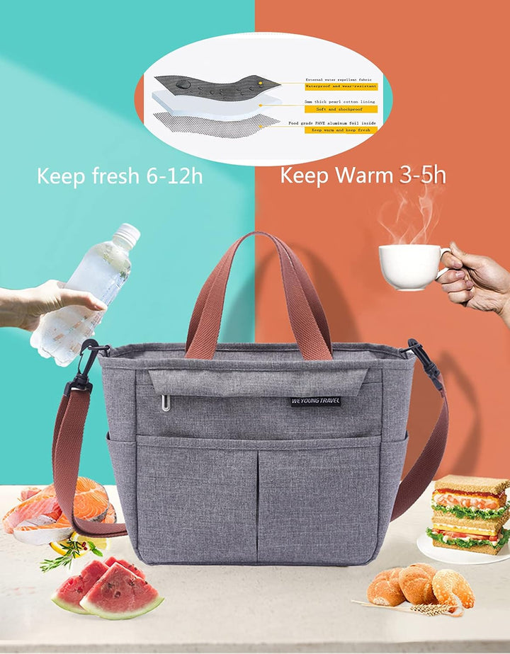 Lunchtasche,Kühltasche Klein lsoliertasche Picknicktasche Thermostasche Mittagessen Tasche Lunchbag