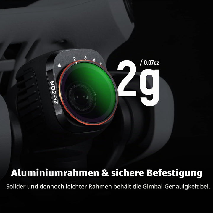 NEEWER Variables ND Filter Set, kompatibel mit DJI Mini 4 Pro, ND2-32 (1-5 Stop)+ND64-512 (6-9 Stop)