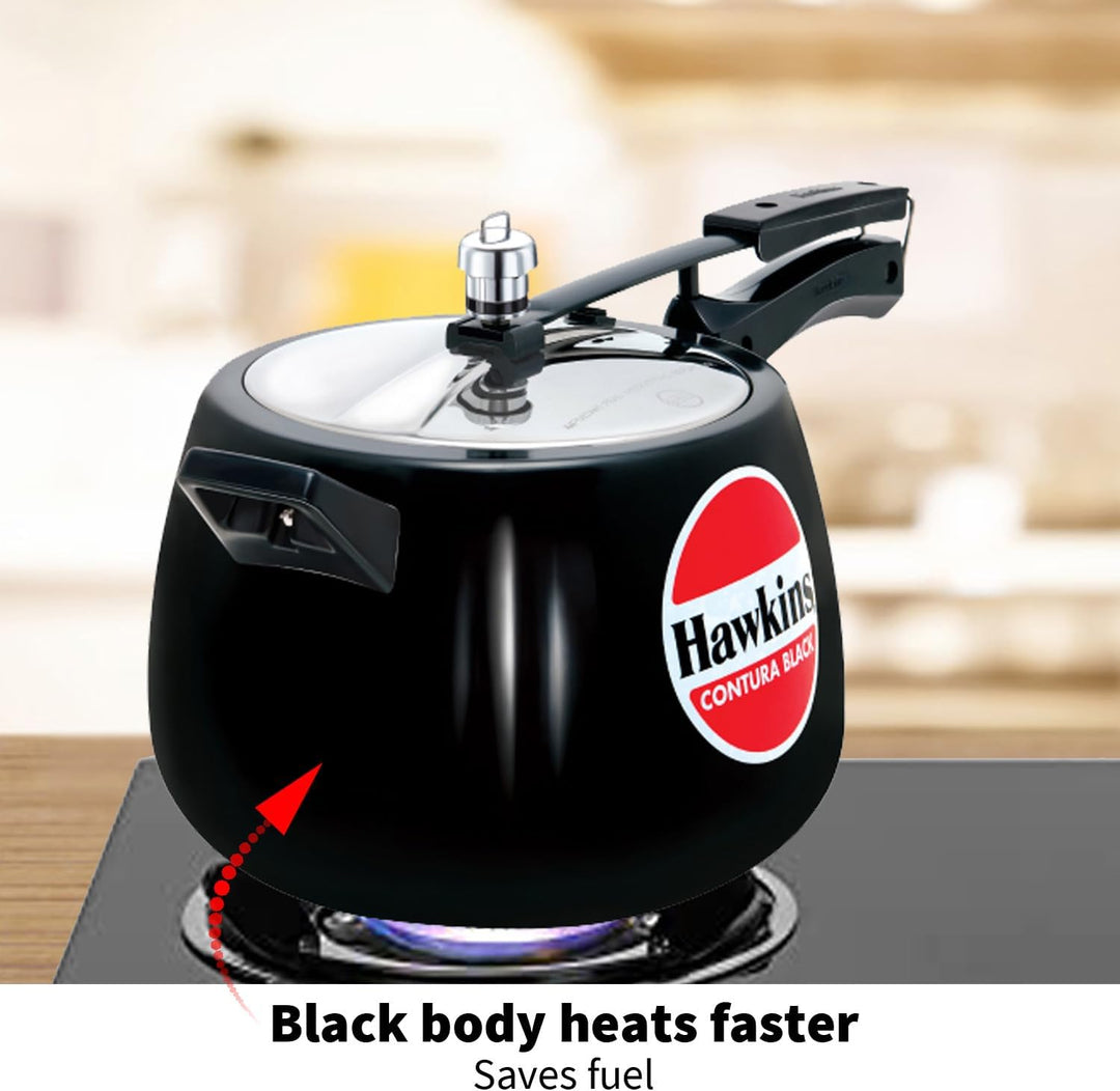 HAWKINS CB65 Schnellkochtopf, Harteloxiertes Aluminium, 6.5 liters, Contura Schwarz 6.5-Liter, 6.5-L