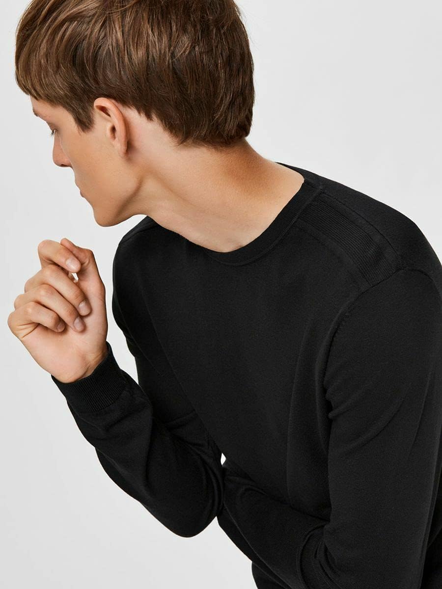 Selected Homme Male Strickpullover Langarm S Schwarz, S Schwarz
