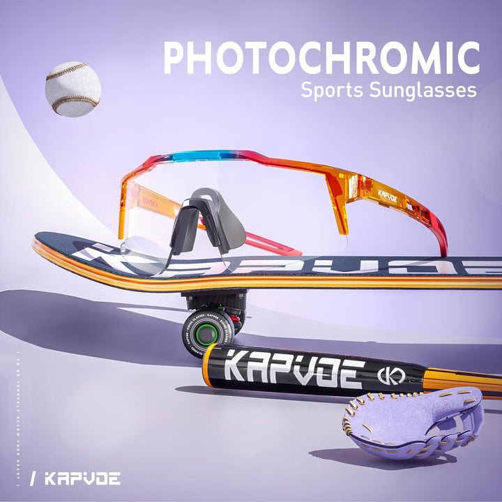 KAPVOE Photochromatische Selbsttönend Fahrradbrille TR90 Rahmen für Herren Damen Jungen Mädchen Klar