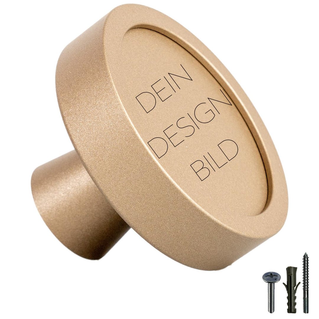 manOman Garderobenhaken Bronze eloxiert, Grösse L - 59mm, Optik individualisierbar durch DIY-Inlet,