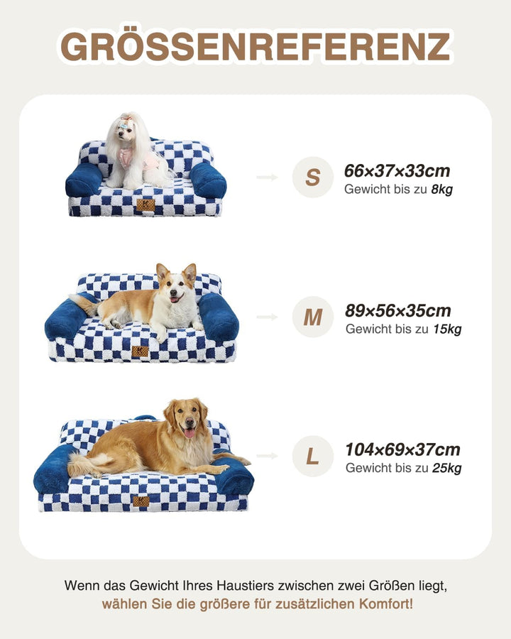 KSIIA Orthopädisches Katzenbett Flauschig 104x69cm, Abnehmbar Katzensofa Hundebett Waschbar, Hundeso
