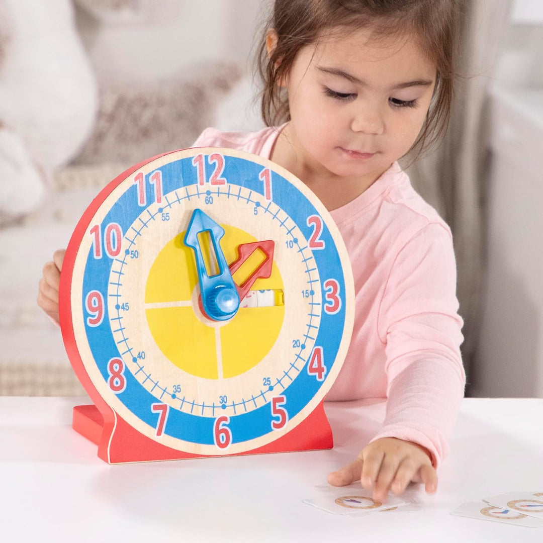 Melissa & Doug - Lernuhr aus Holz, Entwicklungsspielzeug, motorische Fähigkeiten, für Kinder ab 3 Ja