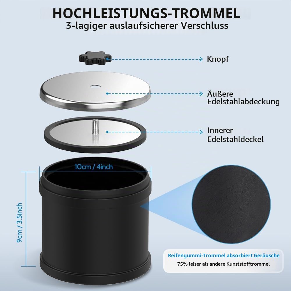 Rock Tumbler Kit Steintrommel Set, Steinschleifmaschine mit 9-Tage-Timer &amp; 9-Gang-Einstellungen, Kom