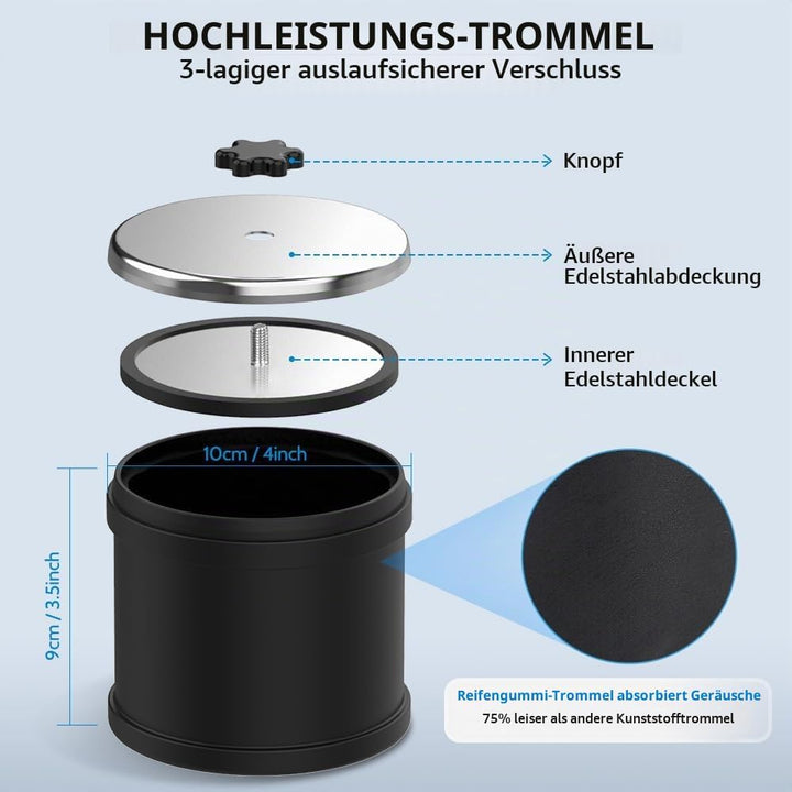 Rock Tumbler Kit Steintrommel Set, Steinschleifmaschine mit 9-Tage-Timer &amp; 9-Gang-Einstellungen, Kom