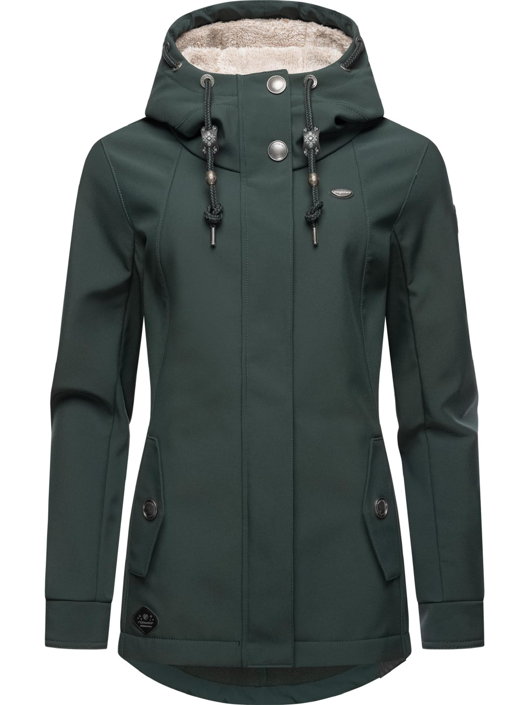 Ragwear Damen Übergangsjacke Softshelljacke wasserdicht atmungsaktiv mit Kapuze Monadde Softshell XS