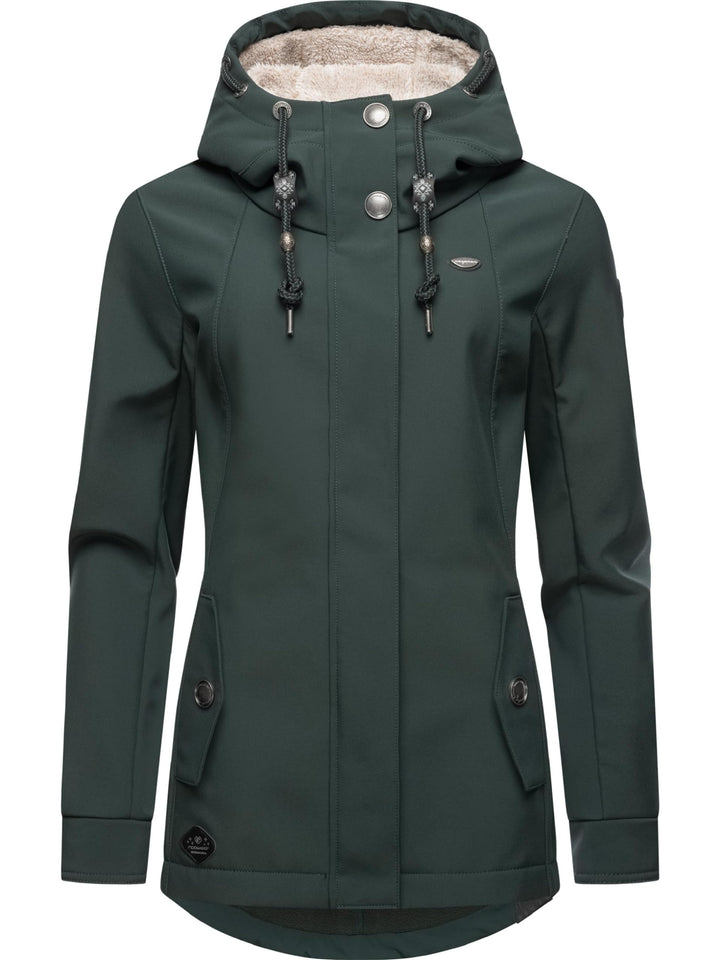 Ragwear Damen Übergangsjacke Softshelljacke wasserdicht atmungsaktiv mit Kapuze Monadde Softshell XS