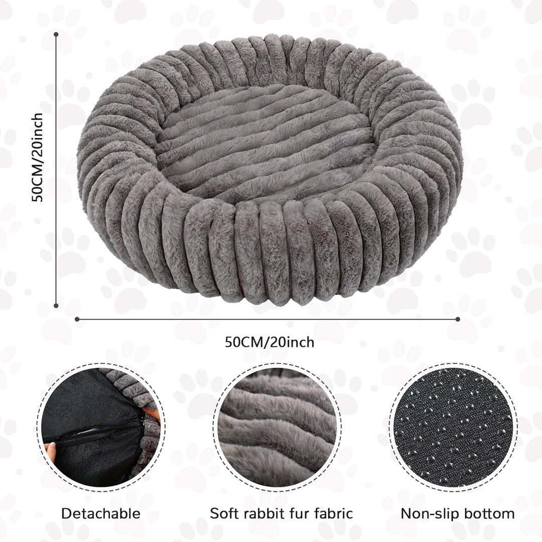 Katzenbett, Rund Katzennest, Donut Haustierbett Tierbett Kleine Hundebett Waschbarer Flauschiges Ind