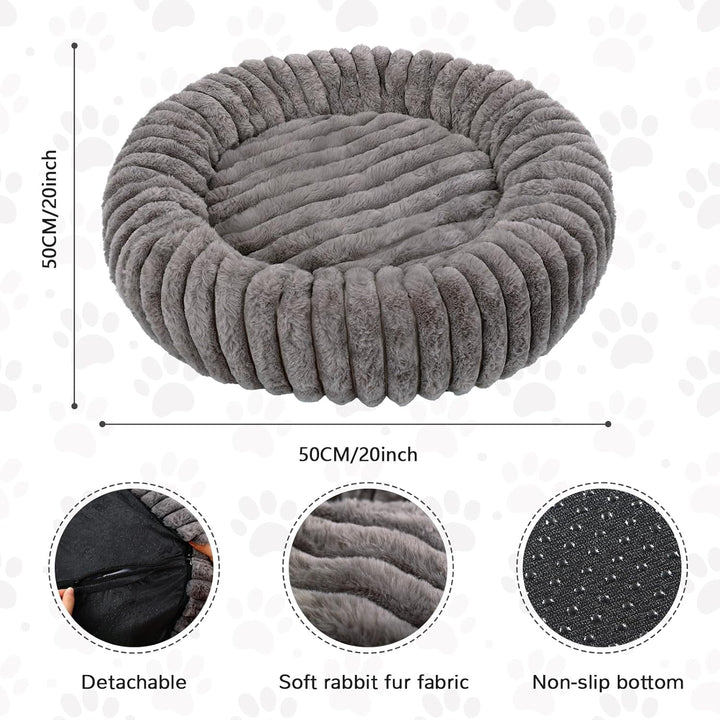 Katzenbett, Rund Katzennest, Donut Haustierbett Tierbett Kleine Hundebett Waschbarer Flauschiges Ind