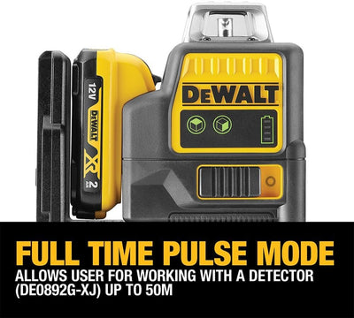 Dewalt 10,8 Volt 2x360° Linienlaser, Grün DCE0811D1G (Selbstnivellierend, horizontal & vertikal, ink