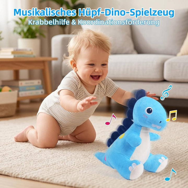 Baby Spielzeug 6-12 Monate, Dinosaurier Musikalische Krabbelspielzeug Tummy Time Toy, Spielzeug ab 6