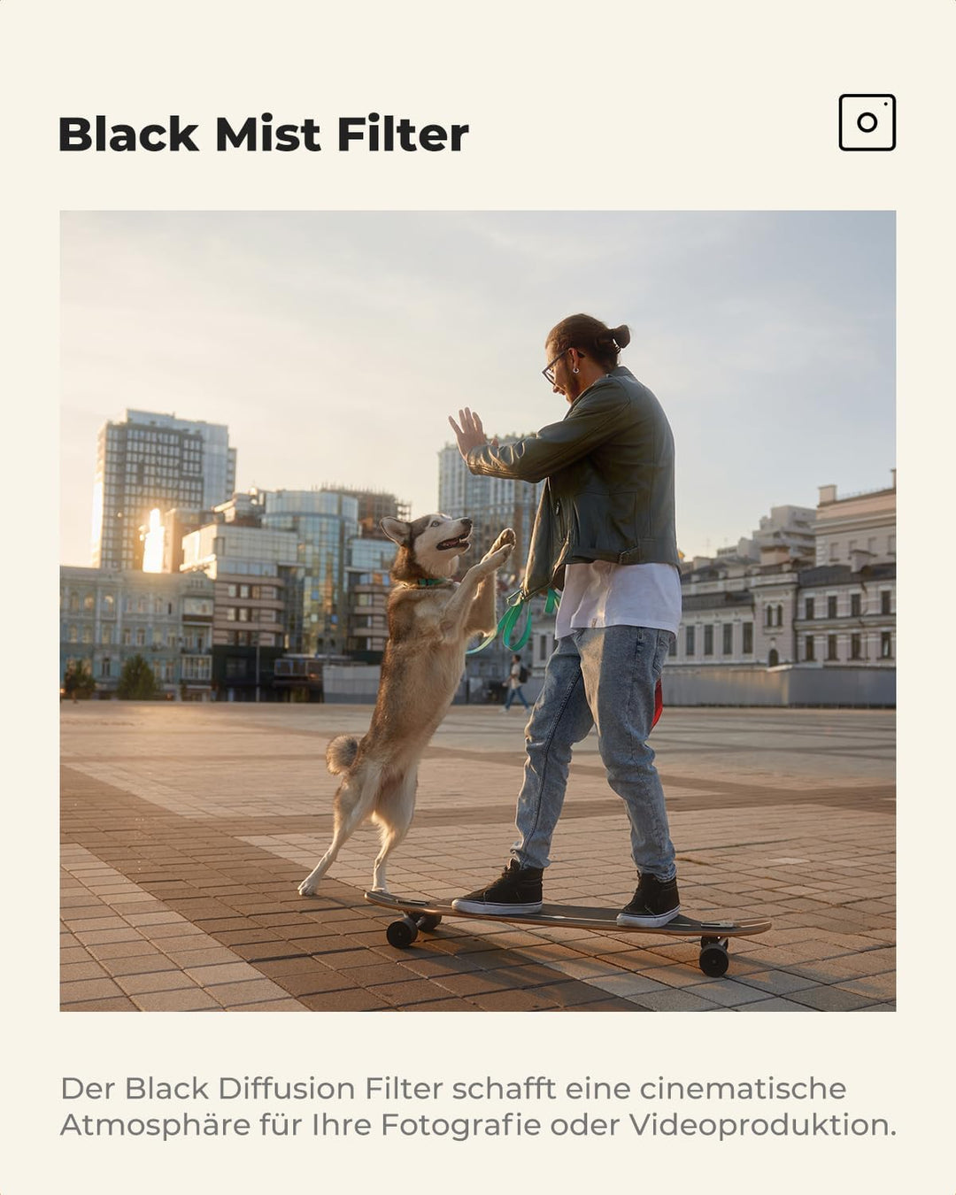 K&amp;F CONCEPT Filter 40.5mm Black Promist 1/8 für Portraitfotografie | mit Objektivdeckel,Cineastische