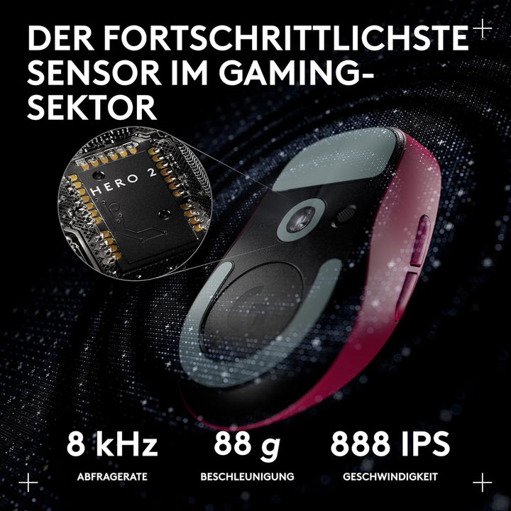 Logitech G PRO X Superlight 2c kabellose Gaming-Maus, 60 g Pro-Grade-Maus mit 5 programmierbaren Tas