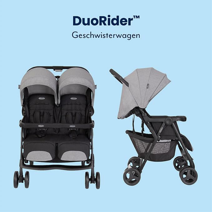 Graco DuoRider™ Doppel-Kinderwagen, Geschwisterwagen, ab Geburt bis ca. 3 Jahre (15 kg), leicht, sch