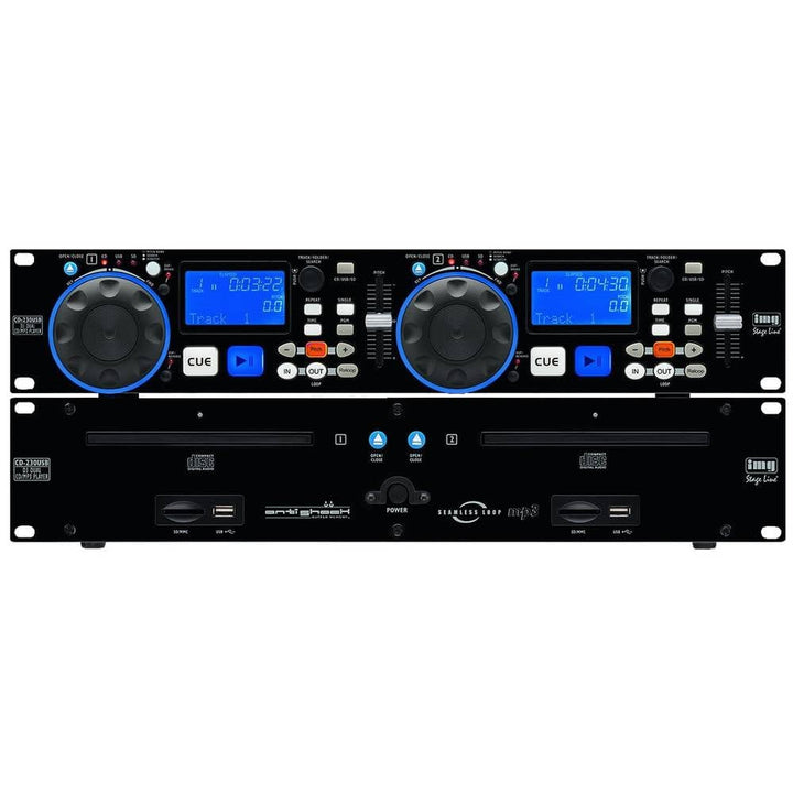 IMG Stageline CD-230USB DJ Dual-CD und MP3-Spieler mit USB 2.0-Schnittstelle, Cinch-Anschlüsse und S