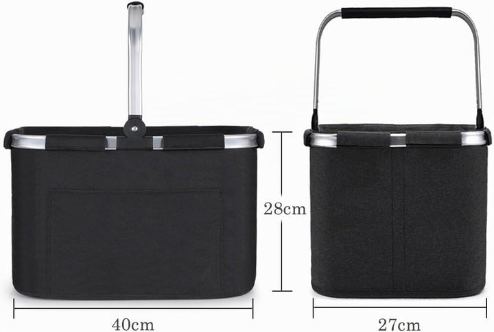 Diurwur 30L Einkaufskorb 2pcs Picknickkorb Faltbar Klappkorb Einkaufstasche mit Aluminiumgriff Faltb