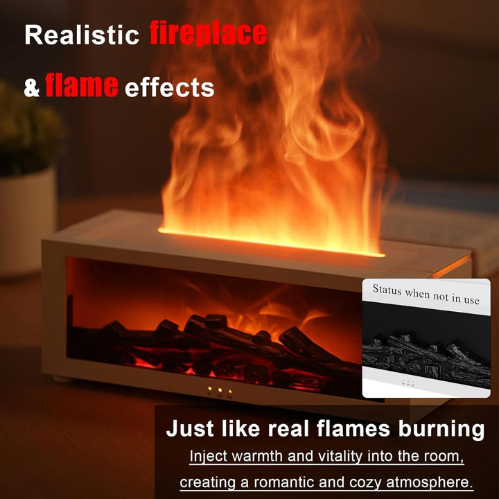 Luftbefeuchter Kamin丨Flammen Aroma Diffuser, 150ml Ätherische Öle Diffuser mit Fernbedienung & 7 Far