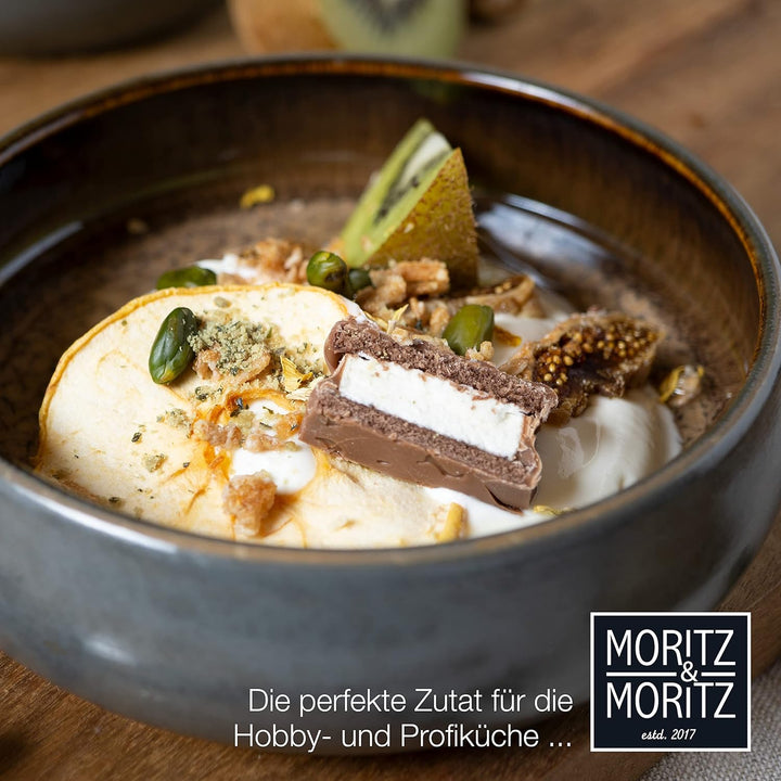 Moritz & Moritz SOLID 4x Kleine Schalen - 300ml - Dip Schälchen aus Steinzeug für Dessert, Snack, Su