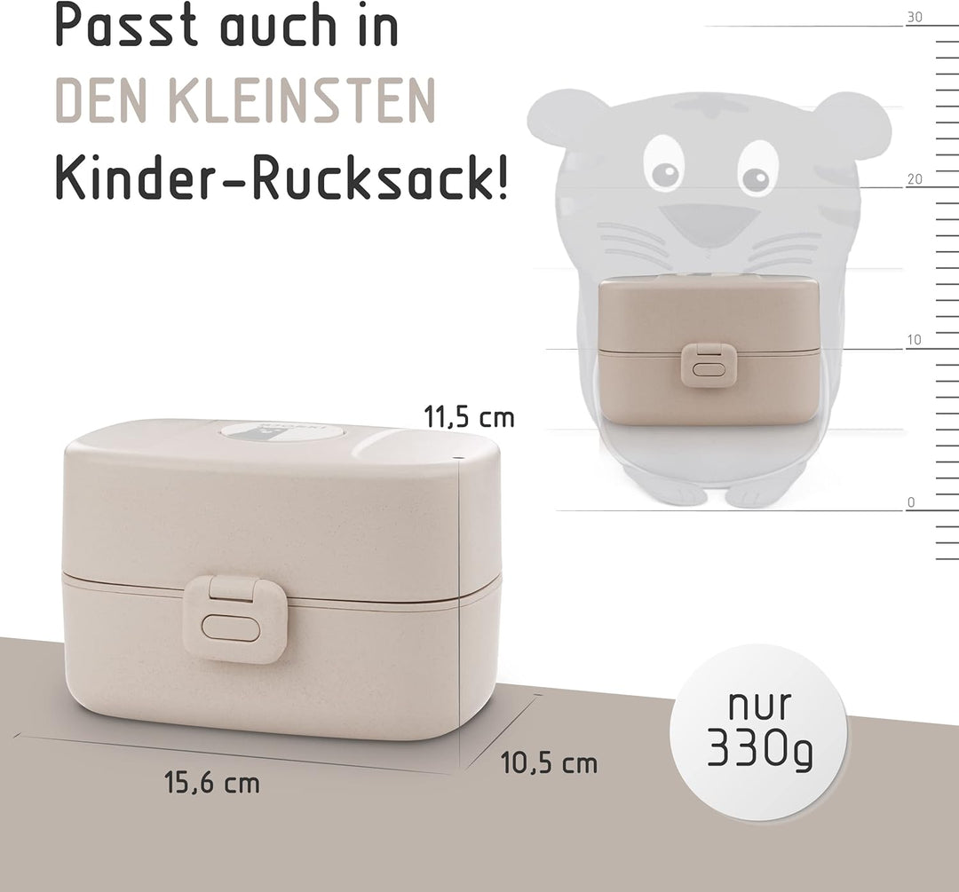 BJORKI® Bento Box für Kinder inkl. BONUS Namensticker - Auslaufsichere Lunchbox mit Fächern - Nachha