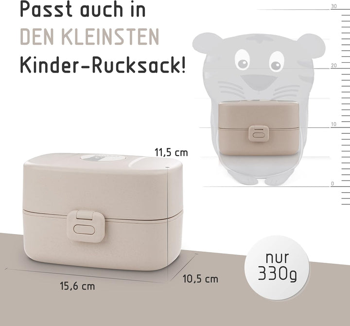 BJORKI® Bento Box für Kinder inkl. BONUS Namensticker - Auslaufsichere Lunchbox mit Fächern - Nachha