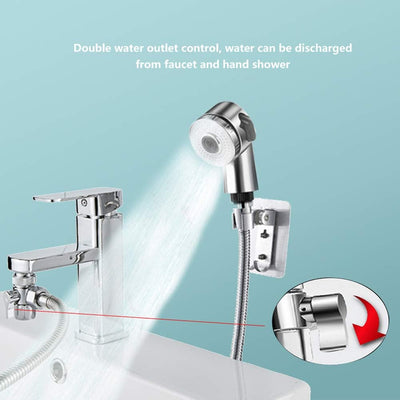 Ymiko Waschbecken Dusc Umlenker Wasserhahn Splitter Haarwösche Wasserhahn Konverter Adapter Set Ersa