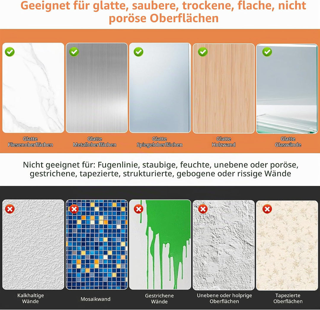 Wisfame Duschablage ohne Bohren, Alu Duschregal Saugnapf Badregal 32cm Grau | Feuchtigkeits Rostfrei